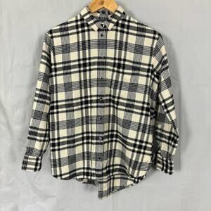 Madewell Flannel Plaid Button Down Top Women’s sz small oversized